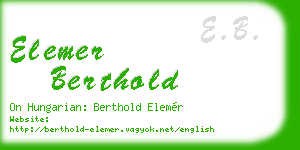 elemer berthold business card